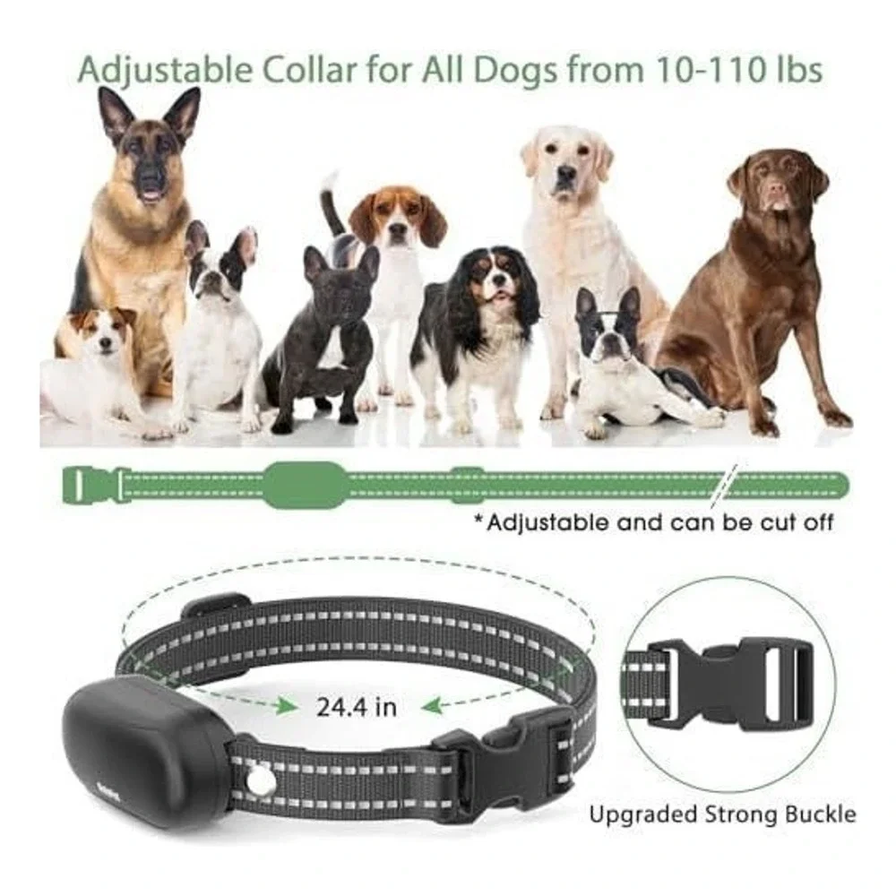 DeluPet DT-66 Rechargeable Dog Training Collar Shock Vibrate Beep Waterproof